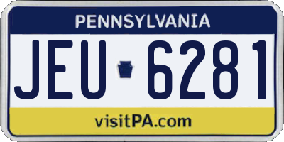 PA license plate JEU6281