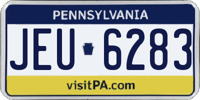 PA license plate JEU6283