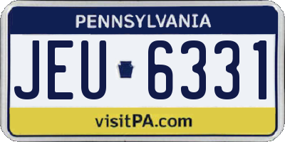 PA license plate JEU6331