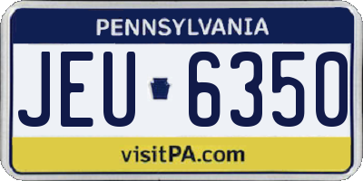 PA license plate JEU6350