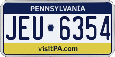 PA license plate JEU6354