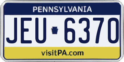 PA license plate JEU6370