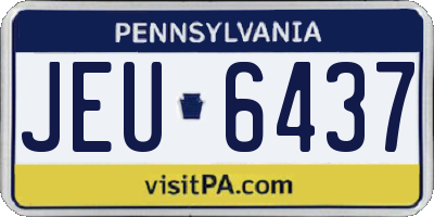PA license plate JEU6437