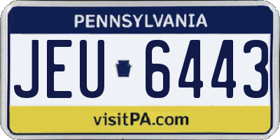PA license plate JEU6443