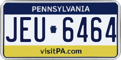 PA license plate JEU6464