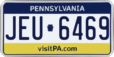 PA license plate JEU6469