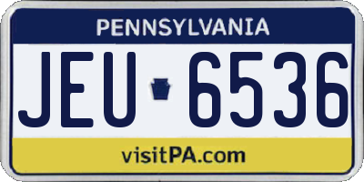PA license plate JEU6536