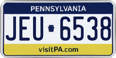 PA license plate JEU6538