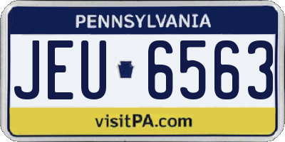 PA license plate JEU6563