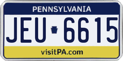 PA license plate JEU6615