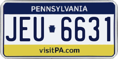 PA license plate JEU6631