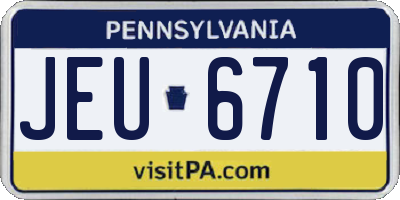 PA license plate JEU6710