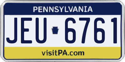PA license plate JEU6761