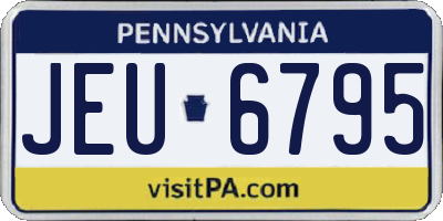 PA license plate JEU6795
