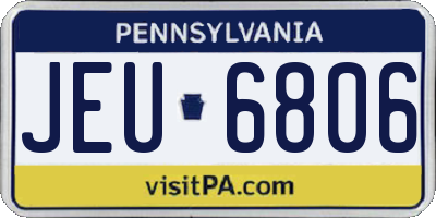 PA license plate JEU6806