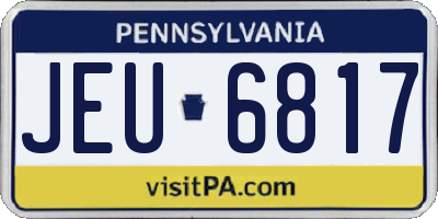 PA license plate JEU6817