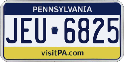 PA license plate JEU6825