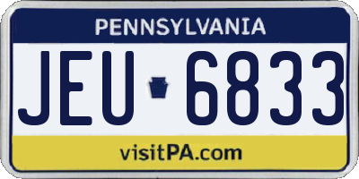 PA license plate JEU6833