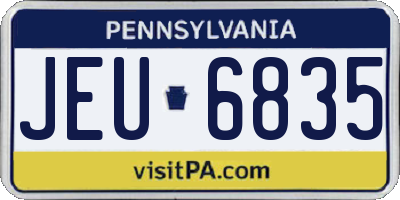PA license plate JEU6835