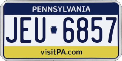 PA license plate JEU6857
