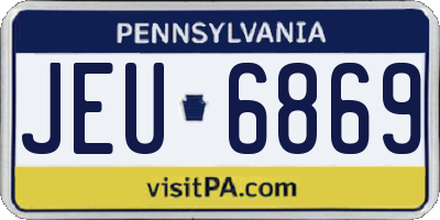 PA license plate JEU6869