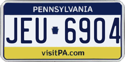 PA license plate JEU6904