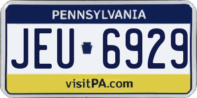 PA license plate JEU6929