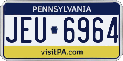 PA license plate JEU6964
