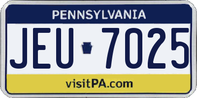PA license plate JEU7025