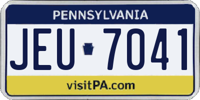 PA license plate JEU7041