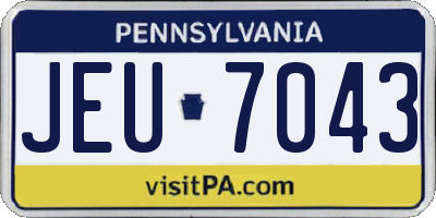 PA license plate JEU7043