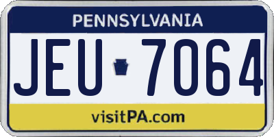 PA license plate JEU7064