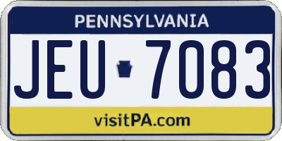 PA license plate JEU7083
