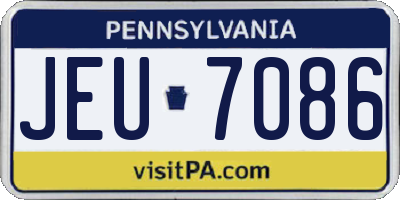PA license plate JEU7086