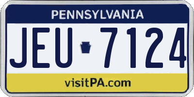 PA license plate JEU7124