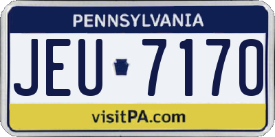 PA license plate JEU7170