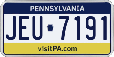 PA license plate JEU7191
