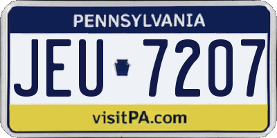 PA license plate JEU7207