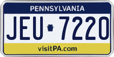 PA license plate JEU7220
