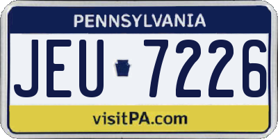 PA license plate JEU7226