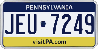 PA license plate JEU7249