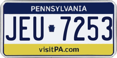 PA license plate JEU7253