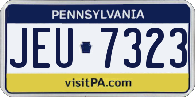PA license plate JEU7323