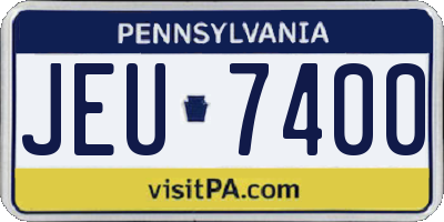 PA license plate JEU7400