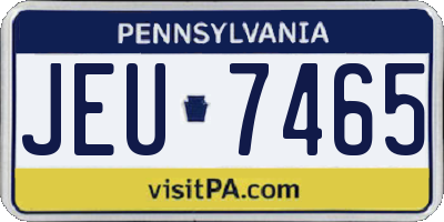 PA license plate JEU7465