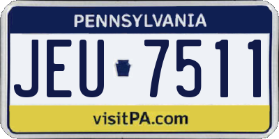 PA license plate JEU7511