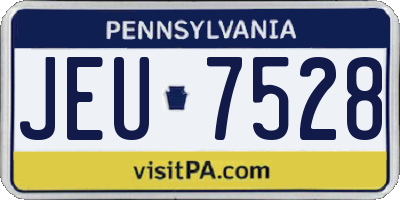 PA license plate JEU7528