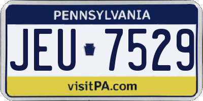 PA license plate JEU7529