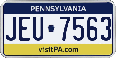 PA license plate JEU7563