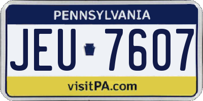 PA license plate JEU7607